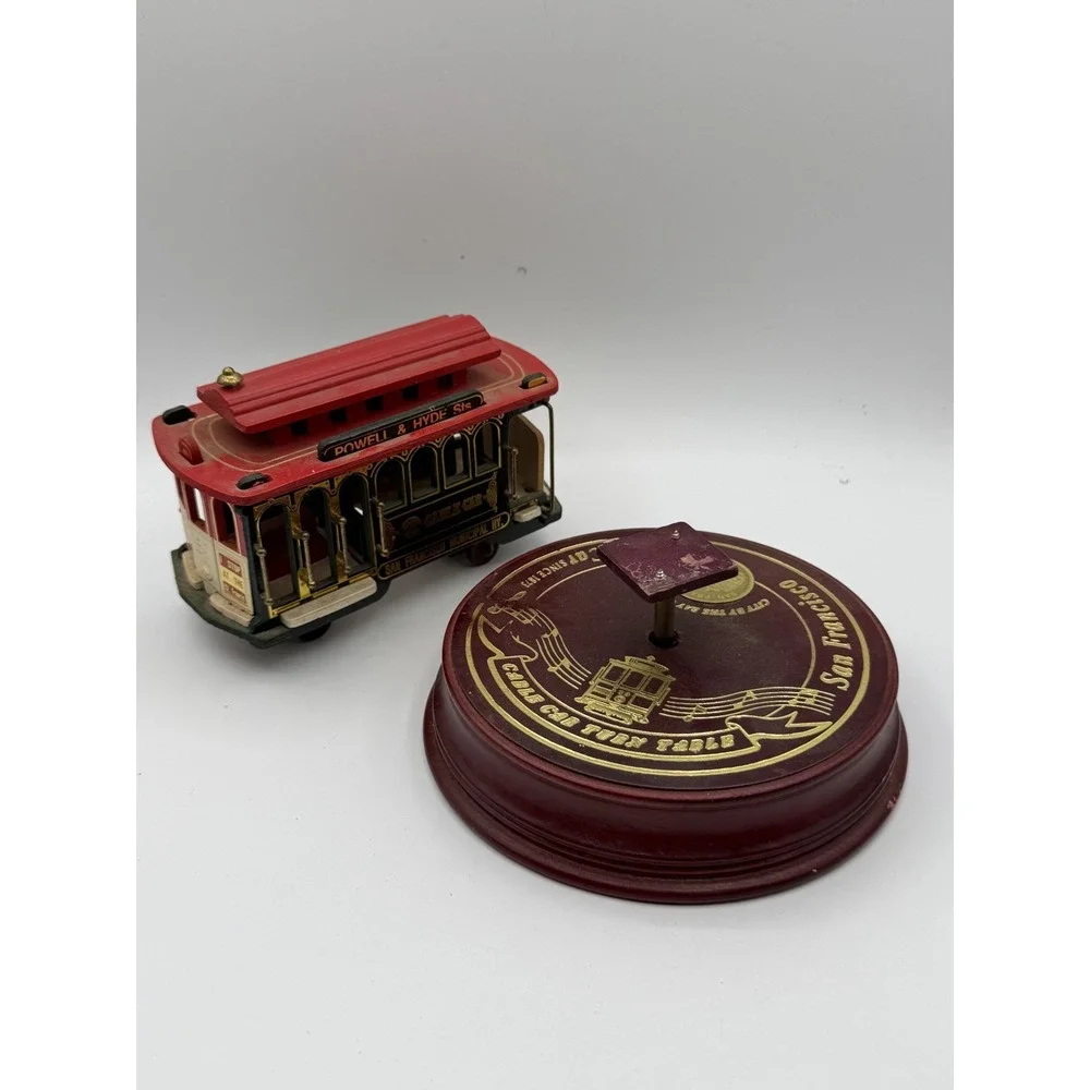 Vintage San Francisco Cable Car Music Box Powell Hyde Tested Works Need Fix AS I